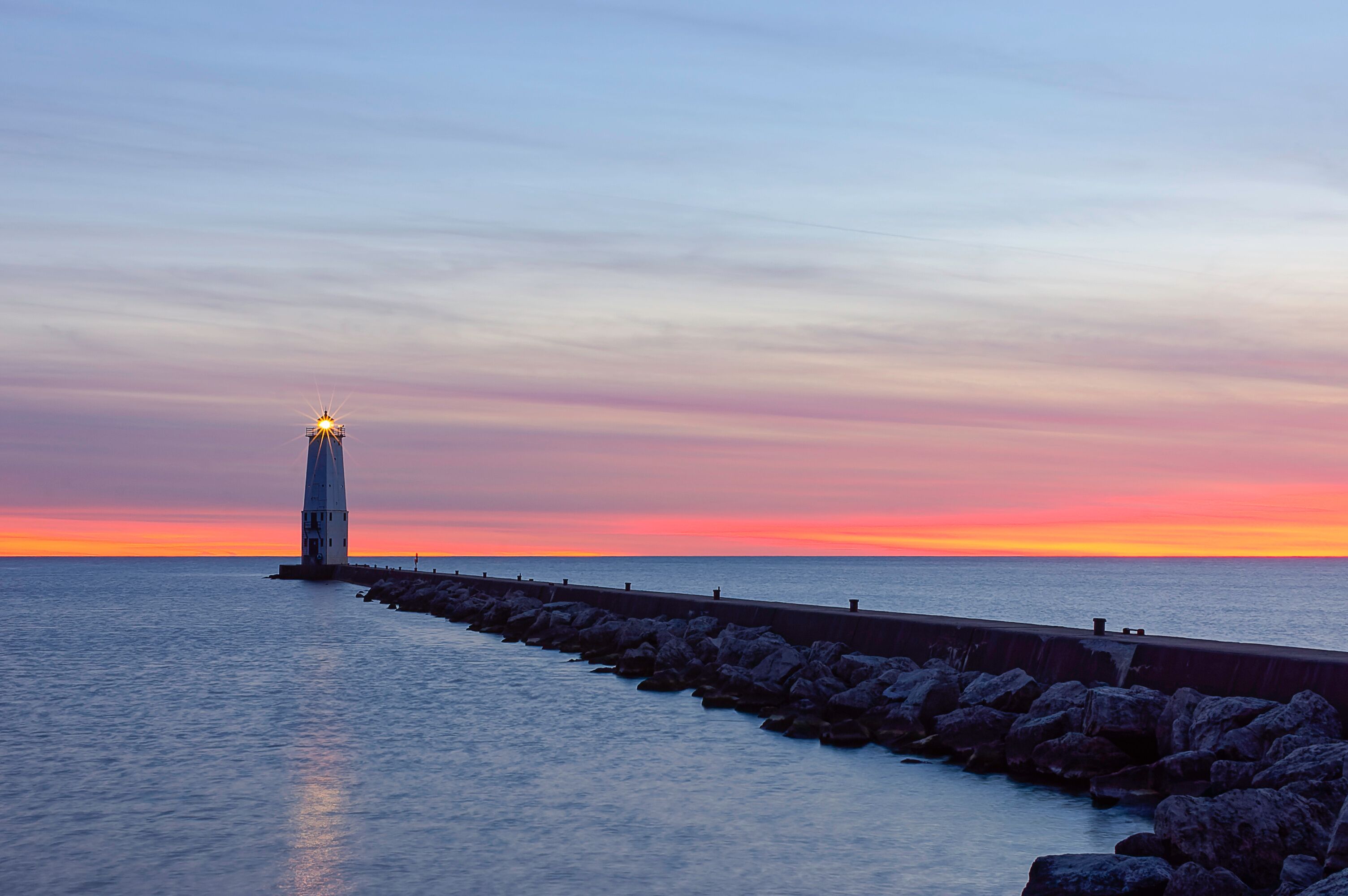 lighthouse at sunset