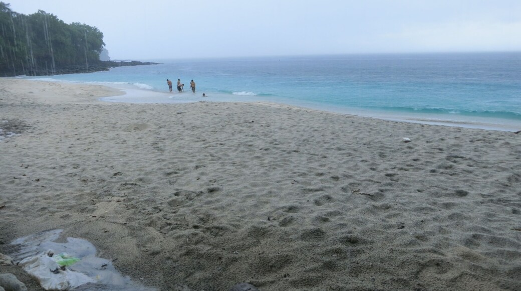 Padang Bai is a quiet little town in East Bali. There didn't seem to be a lot going on there other than diving, which is what I was there for. But it was great! Just what I was looking for. For divers: good macro diving as well as some big stuff (white tip sharks, octopus, rays, eels etc.
This small bay just south of the main harbor provided a great, albeit small, beach called "white sand beach". Good snorkeling. The last warung stall had great ginger coffee!