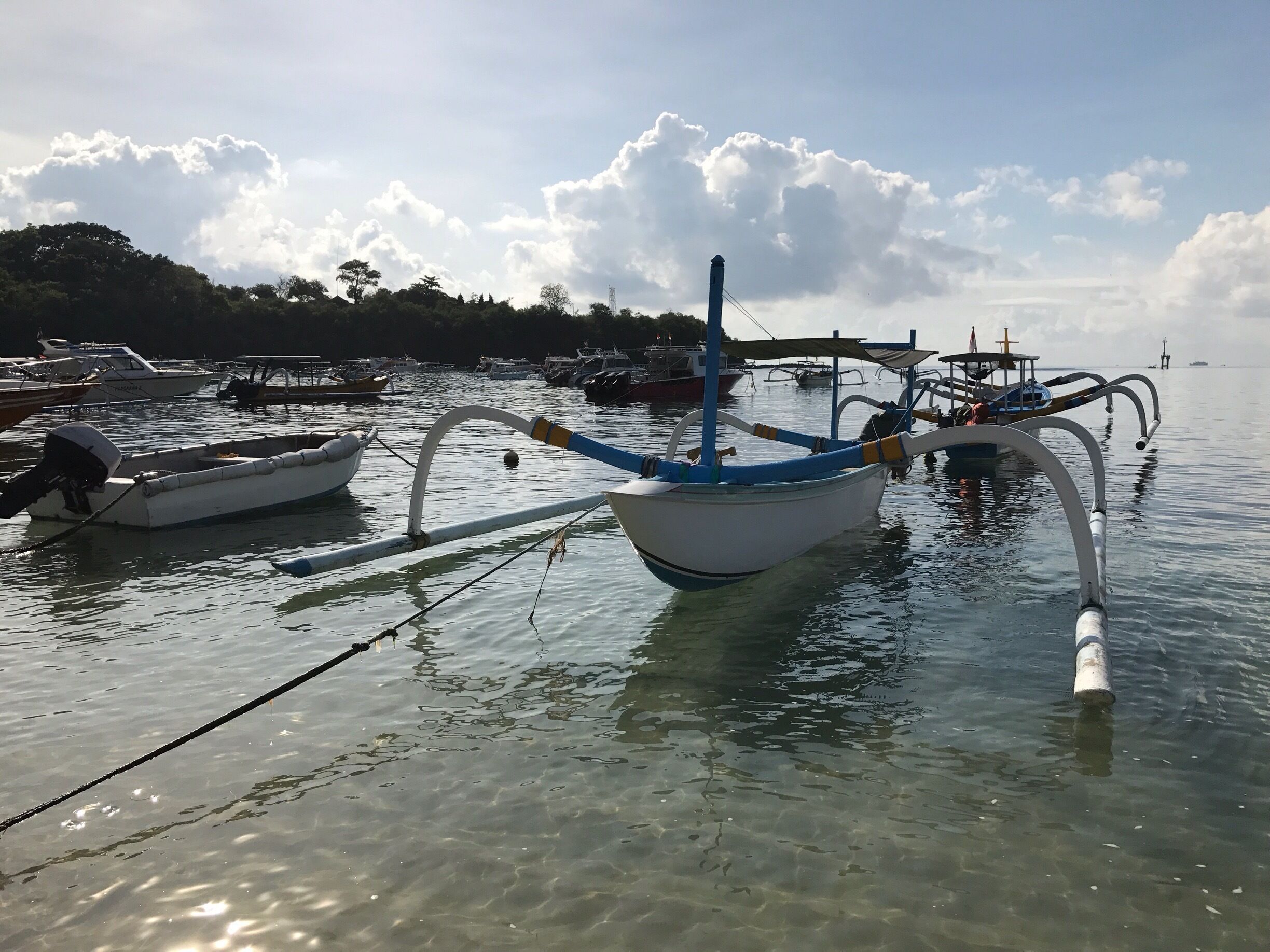 Jukung fishing boats at Padangbai, Bali