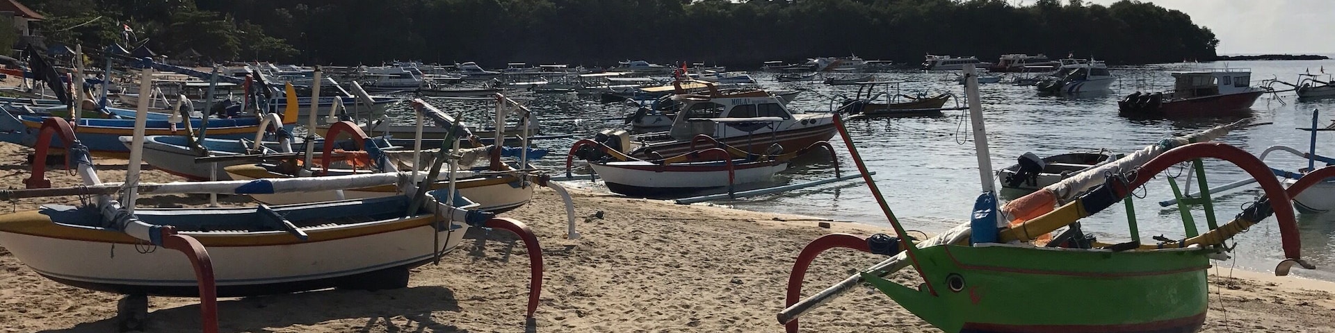 Visit Padangbai to see traditional jukung boats and go snorkelling