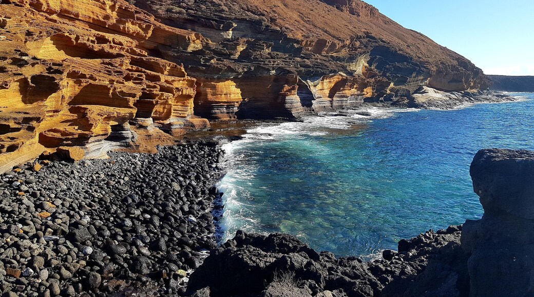 After many trips to the beautiful island of Tenerife I finally got to visit Costa del Silencio where this ' beach ' is located. We were lucky to be blessed with clear blue skies and crystal clear water to view this natural beauty.