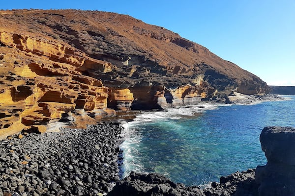 After many trips to the beautiful island of Tenerife I finally got to visit Costa del Silencio where this ' beach ' is located. We were lucky to be blessed with clear blue skies and crystal clear water to view this natural beauty.