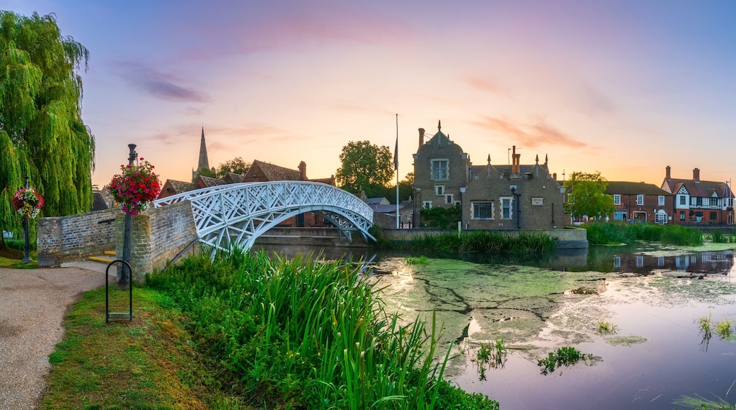 Chinese Bridge sunrise panorama at Godmanchester Cambridgeshire England