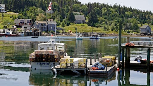 BHGKJK Harbor lobster boats Frenchboro Long Island Maine coast USA