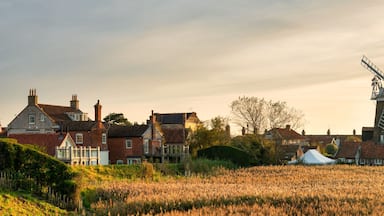 Cley Windmill at sunset in the village of Cley, Norfolk, UK