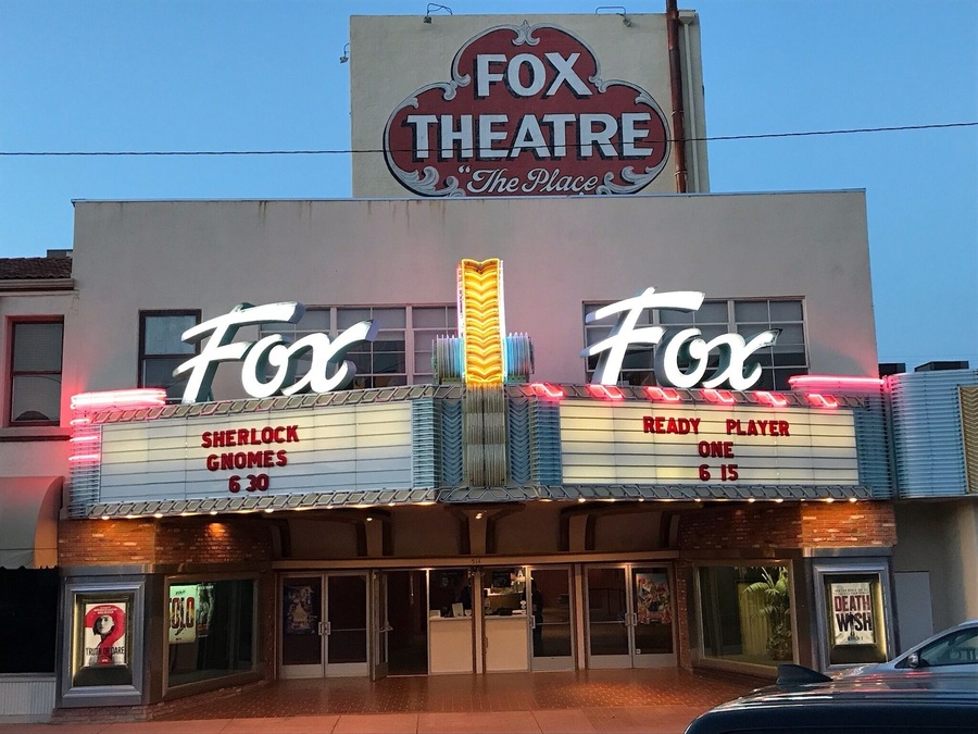 A little past it's prime and in need of a neon tuneup, the Fox Theater "is the place to be" in Taft.