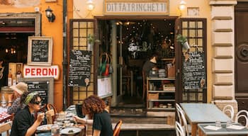 Trastevere showing outdoor eating as well as a couple