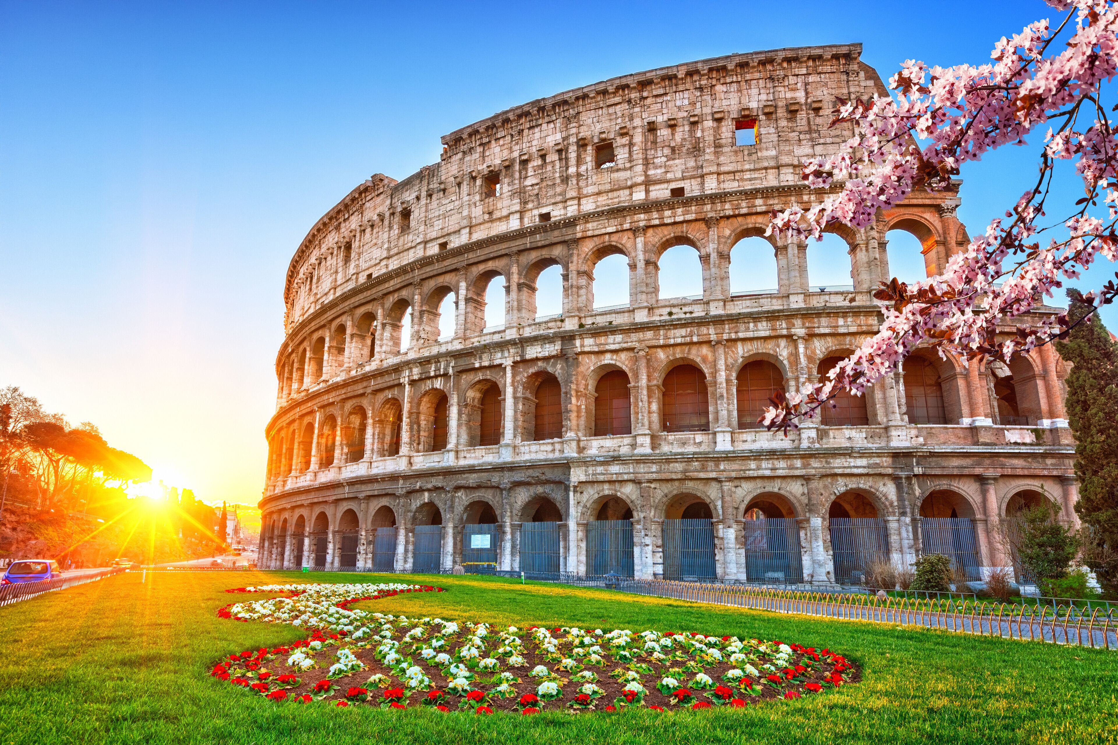 Colosseum at sunrise in Rome, Italy