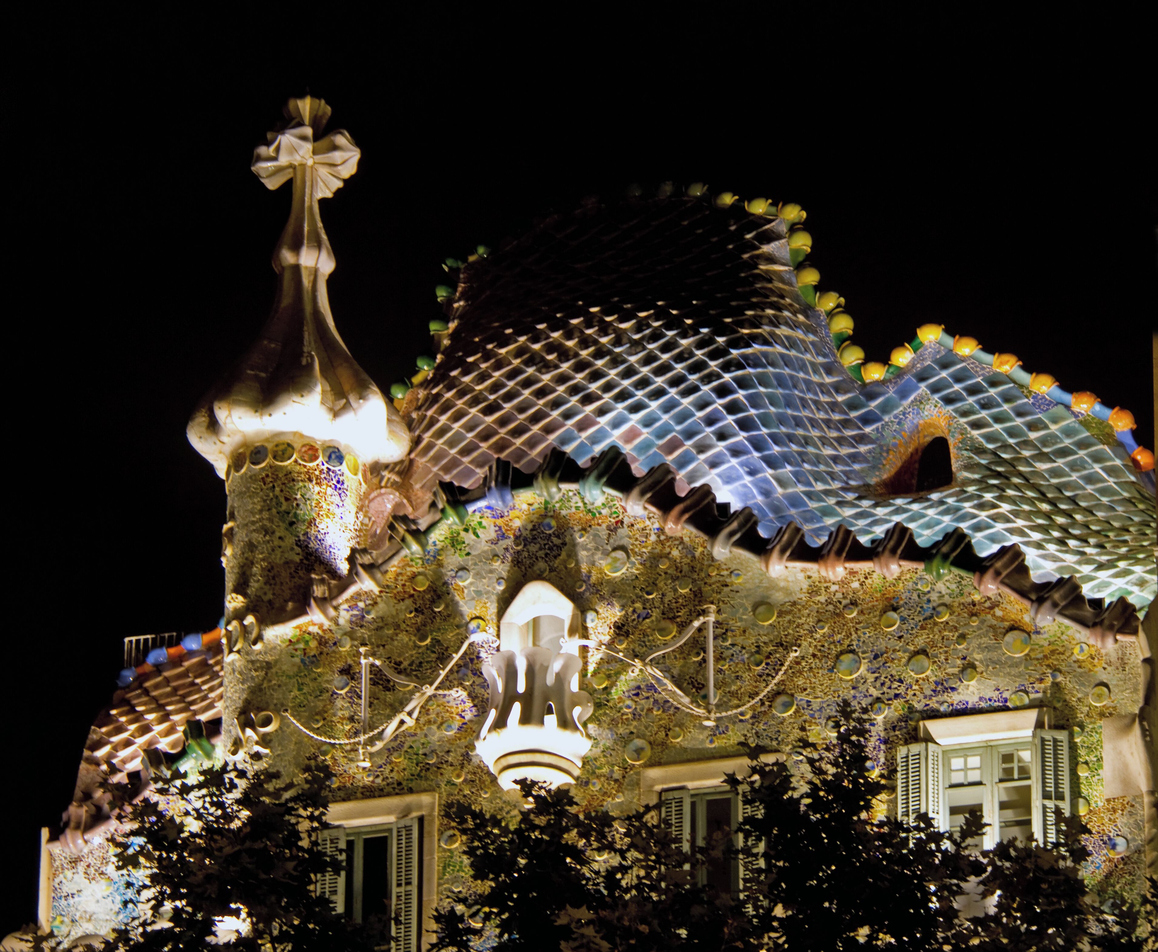 Casa Batllo Roof at Night 2