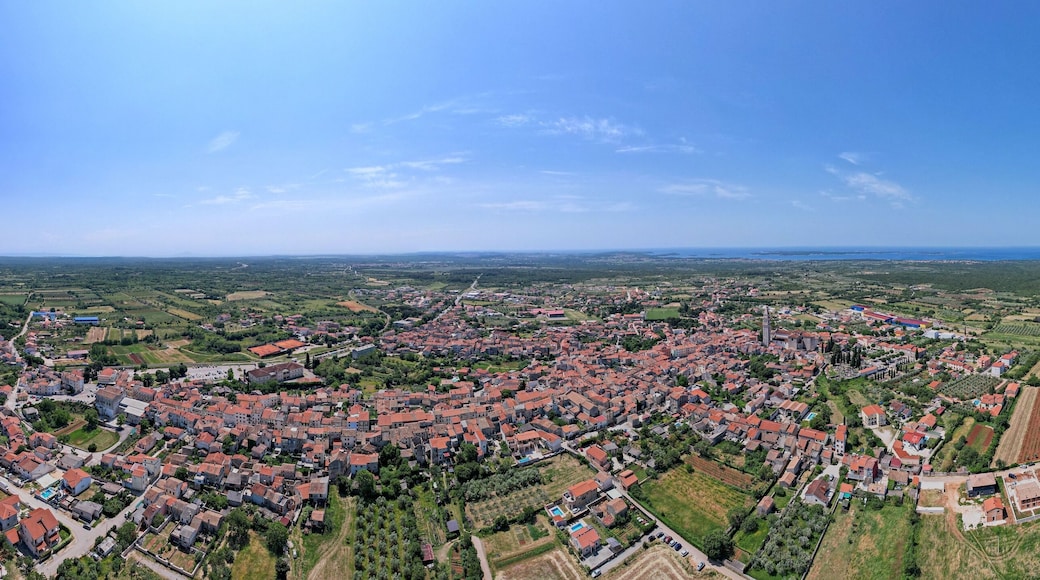 Aerial shot of the coastal city of Vodnjan in Croatia