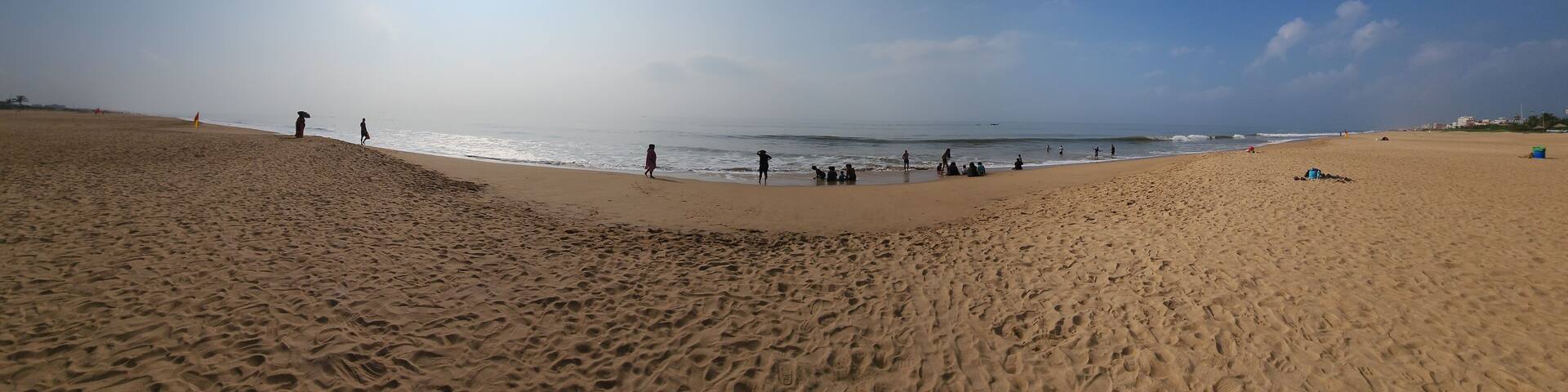 Puri, Odisha India - Oct 30 2024: Golden Beach - Blue flag beach in Puri, Odisha.