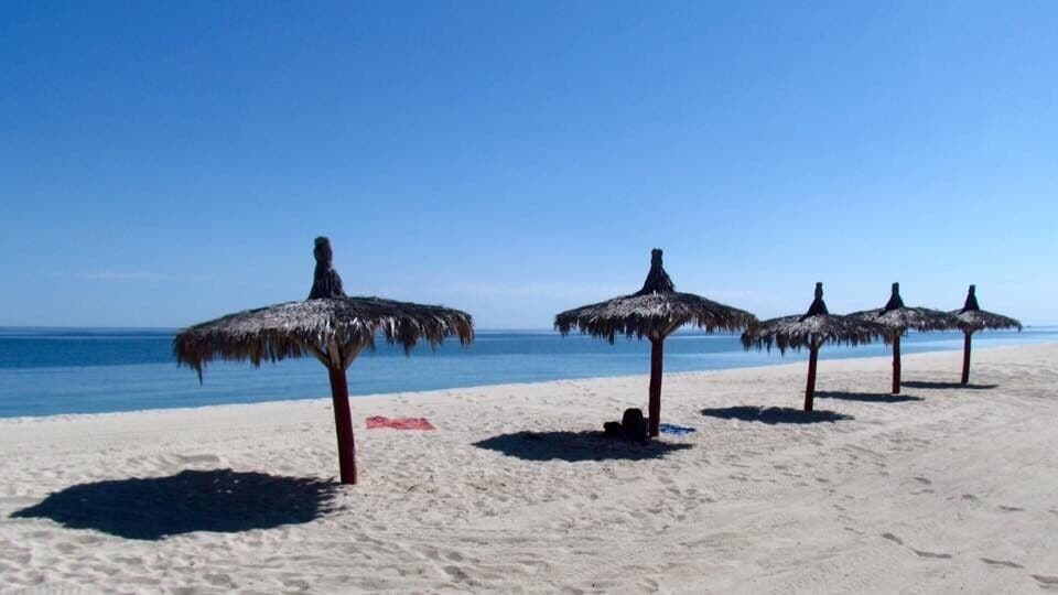 We stayed in the Yurts at Spa Buena Vista and a short walk down the beach are these palapas which are perfect for the hot sunny days. The beach here goes on and for miles.
The area is on top of natural hot thermal springs and some spots along the waters edge are actually to hot to stand on because of the thermals. 
We also saw three different sea turtle nest marked for their safety and had the date the eggs were laid. 
#BeachTips