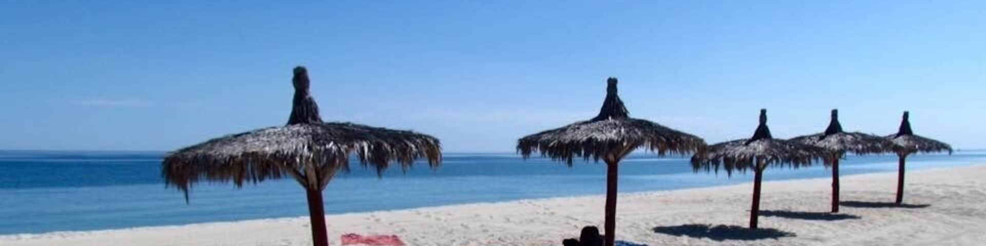 We stayed in the Yurts at Spa Buena Vista and a short walk down the beach are these palapas which are perfect for the hot sunny days. The beach here goes on and for miles.
The area is on top of natural hot thermal springs and some spots along the waters edge are actually to hot to stand on because of the thermals.
We also saw three different sea turtle nest marked for their safety and had the date the eggs were laid.
#BeachTips