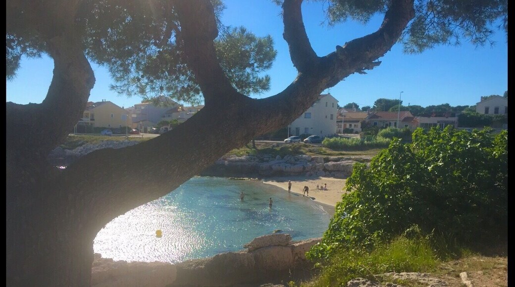 Another point of view of the small beach of carro, near marseille, south of france