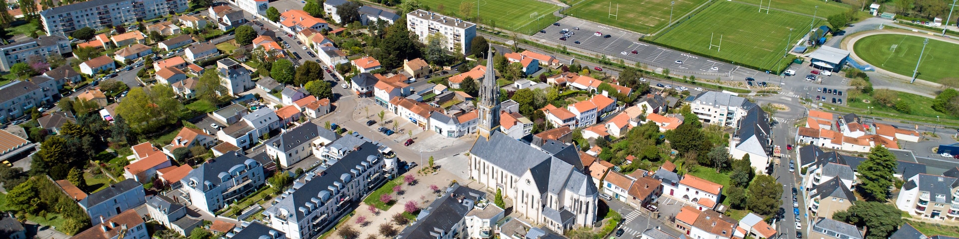 Photo aérienne de Saint Sébastien sur Loire, près de Nantes