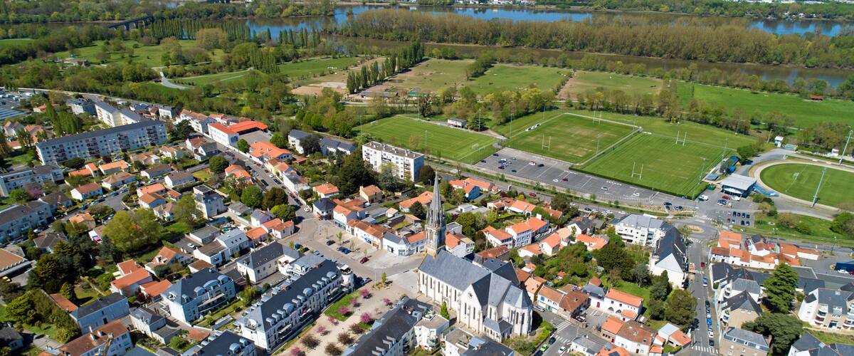 Photo aérienne de Saint Sébastien sur Loire, près de Nantes