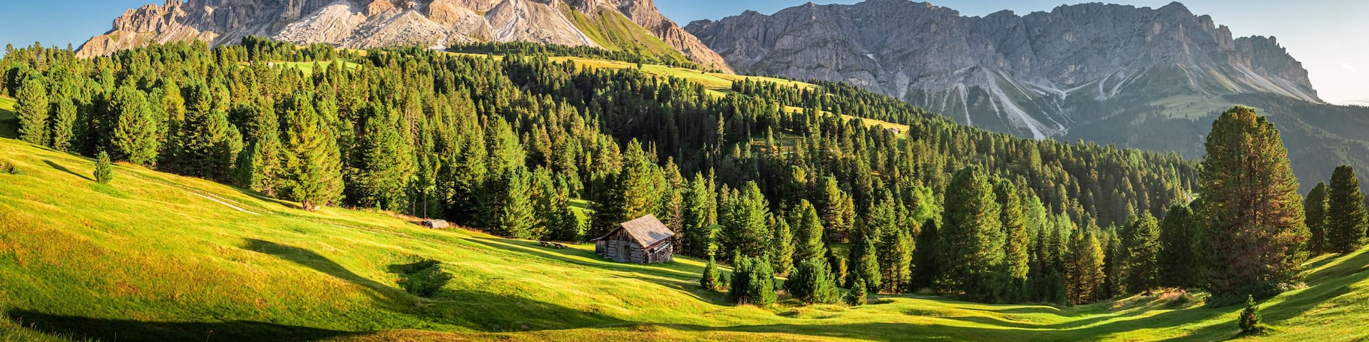 Panorama of Passo delle Erbe in Dolomites