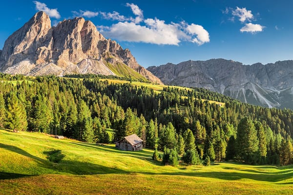 Panorama of Passo delle Erbe in Dolomites