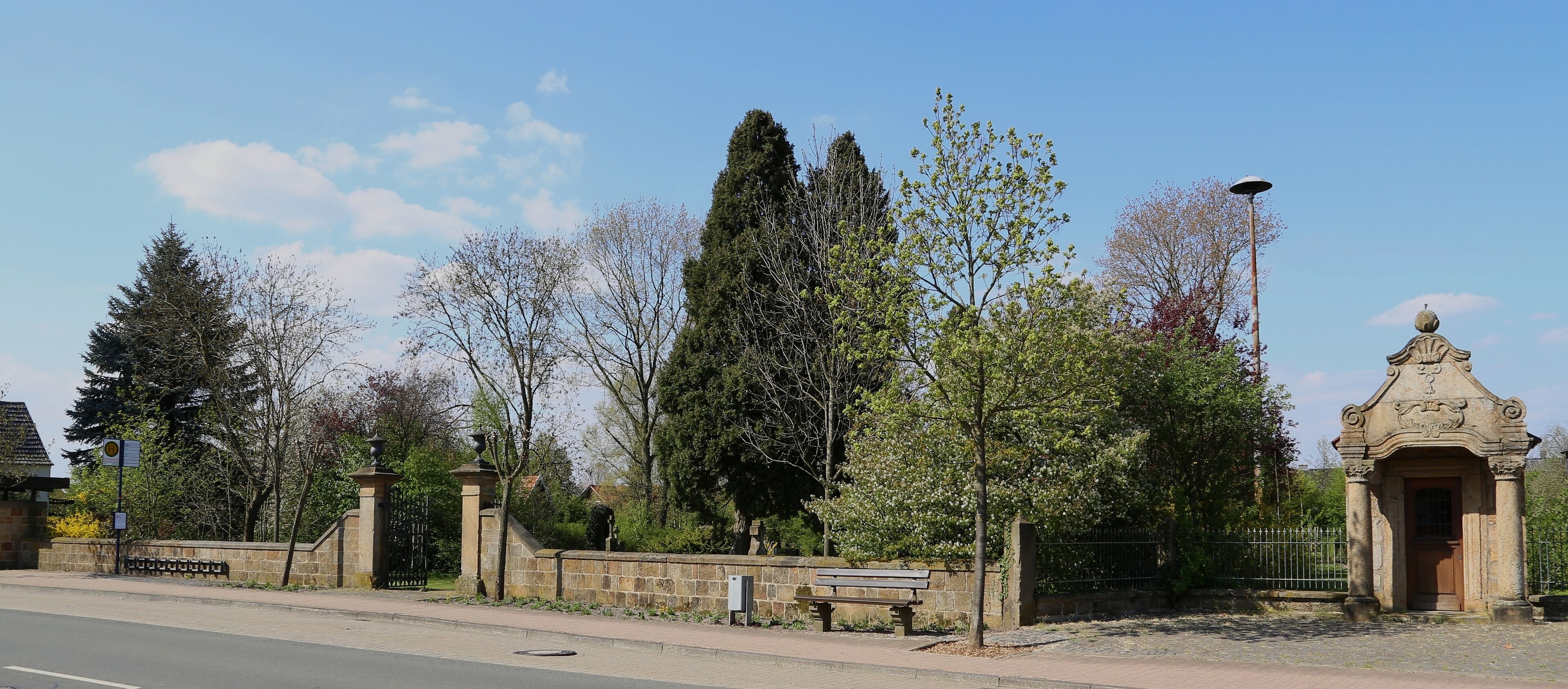 The Old Roman Catholic Cemetery (Alter Friedhof), Long Street (Lange Straße) in Hörstel-Bevergern, Kreis Steinfurt, North Rhine-Westphalia, Germany.
