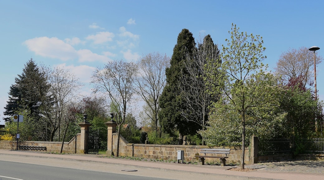 The Old Roman Catholic Cemetery (Alter Friedhof), Long Street (Lange Straรe) in Hรถrstel-Bevergern, Kreis Steinfurt, North Rhine-Westphalia, Germany.