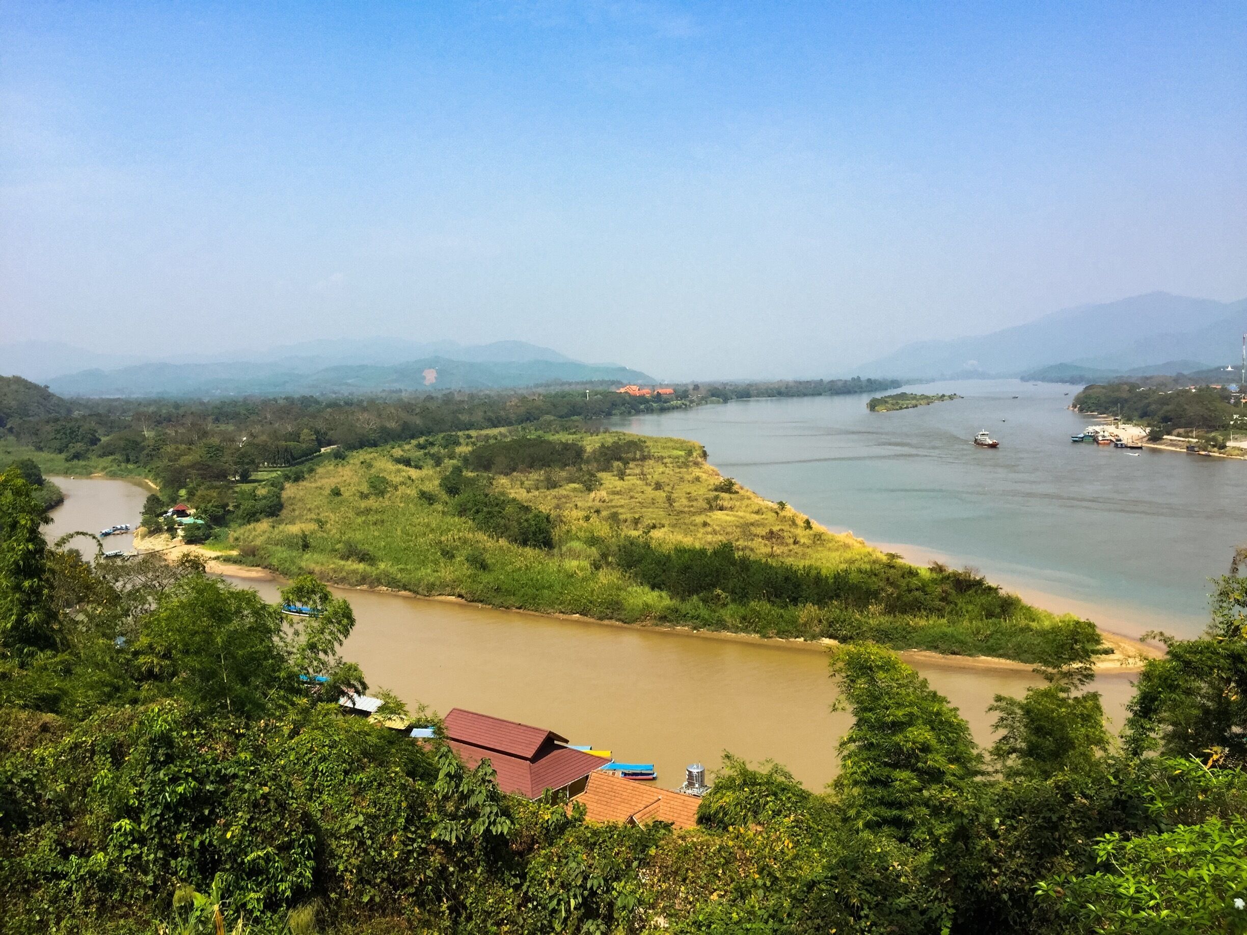 A recent picture of Sob Ruak where the two rivers convene at the famous Golden Triangle in northern Thailand.