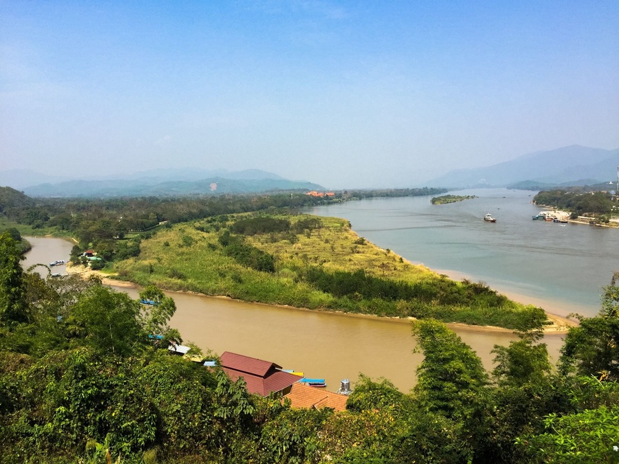 A recent picture of Sob Ruak where the two rivers convene at the famous Golden Triangle in northern Thailand.
