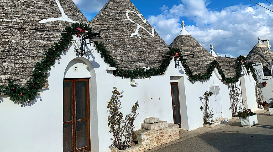 Alberobello - home of trulli - a traditional Apulian dry stone huts with a conical roof.
