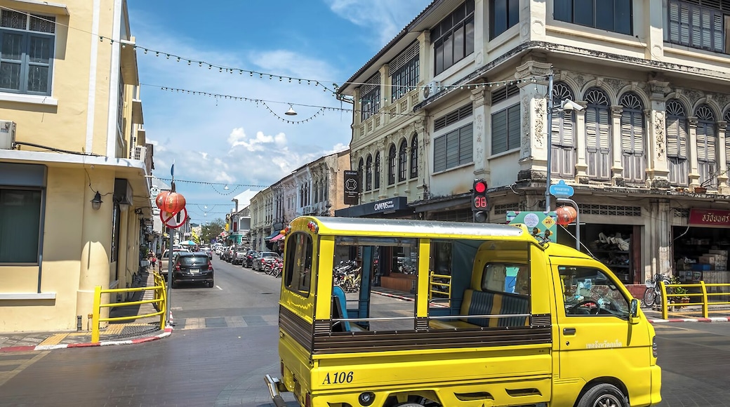 A bright yellow tuk-tuk heads north on Yaowarat Road through Old Phuket Town. Tuk-tuks offer a convenient way to get around Phuket Town or any other resort town in Phuket yet, their rates are often over the top. Always bargain the fee of your course before to get in, if you wanna avoid bad surprises... #LifeAtExpediaGroup