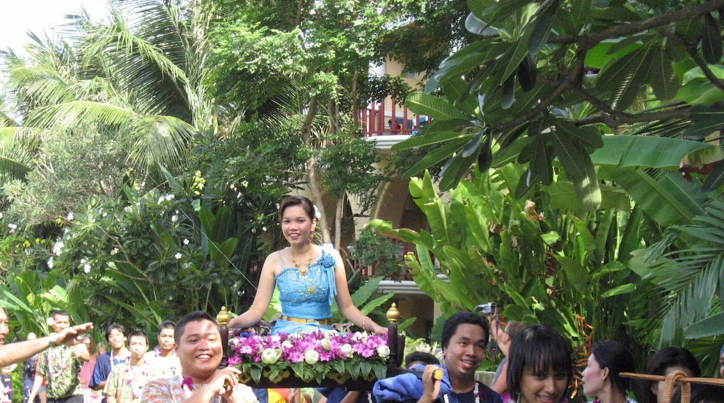 Songkran. A water festival marks the beginning of the traditional Thai New Year. Here is the lovely Miss Songkran.