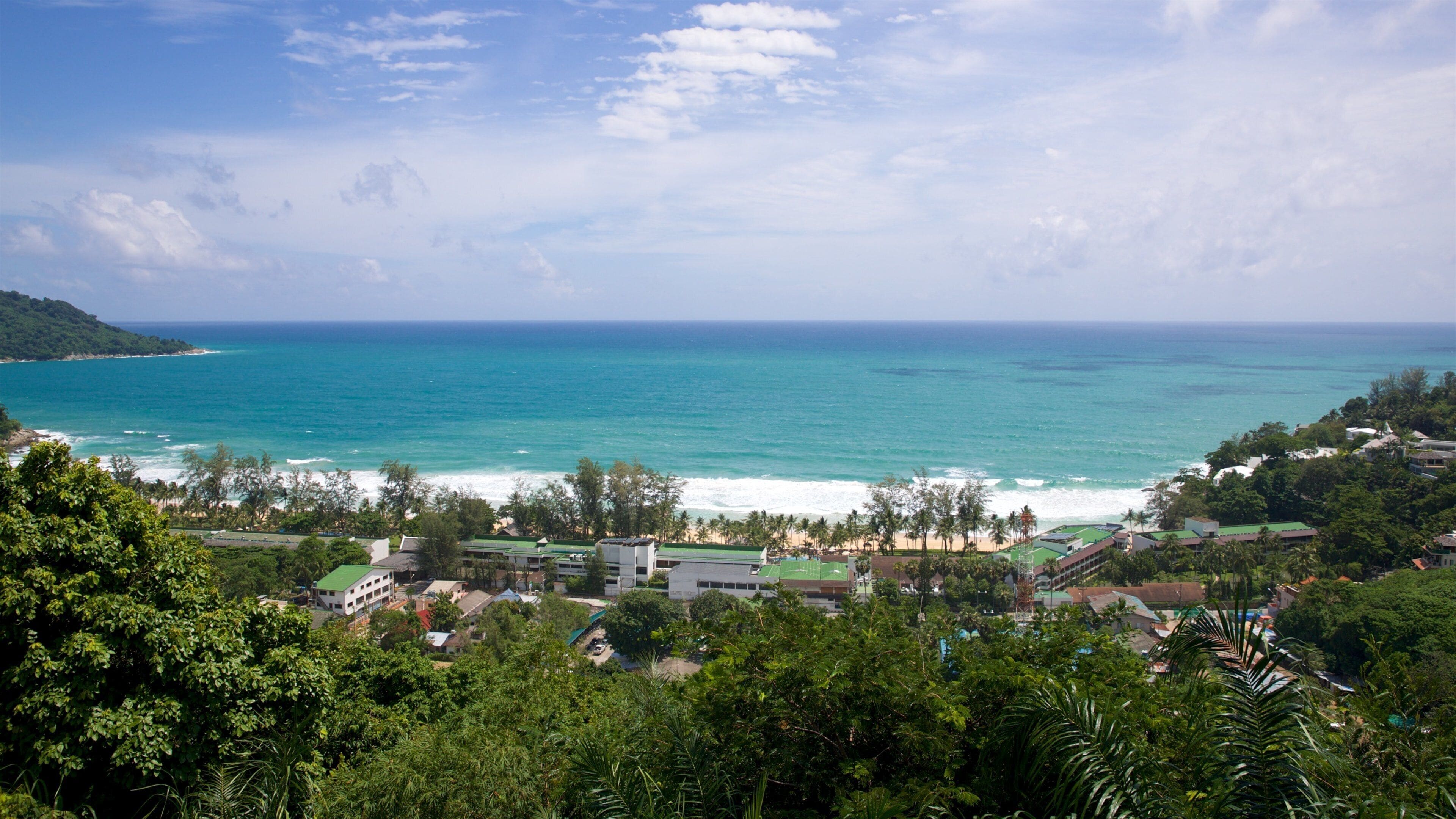 Karon showing a coastal town and general coastal views