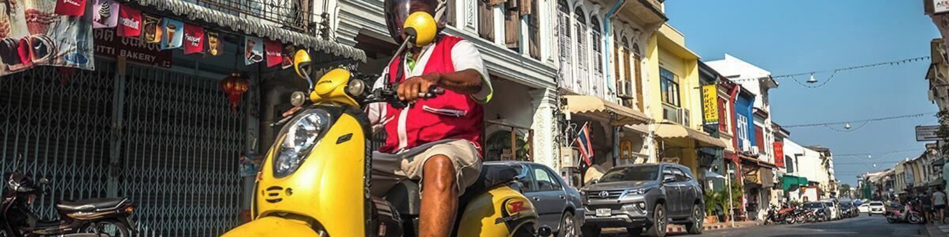 Motorbike taxi snapped on Krabi Road in the heart of Phuket Old Town. Available all around the country, motorbike taxis offer a convenient and affordable way to cover short distances in the cities of Thailand. #LifeAtExpedia