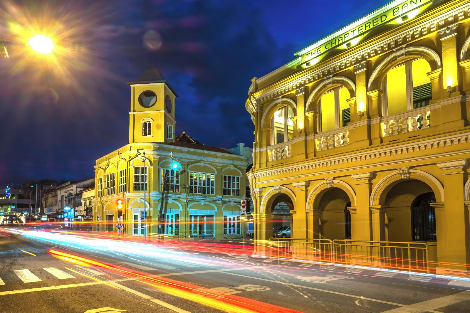 Snap of the Phuket Baba Museum at dawn. Located in Phuket Old Town, it's been fully renovated and is a splendid witness of the sino-colonial architecture of the 19th century in Phuket. The Old Town is a very popular neighbourhood in which you'll find many cool bars and restaurants as well as shops and art galleries. It's a pleasant area to wander around at the end of the day, when the temperature cools down a bit. #LifeAtExpediaGroup