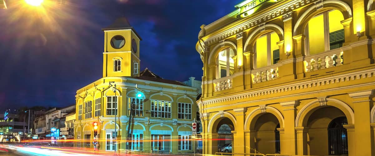 Snap of the Phuket Baba Museum at dawn. Located in Phuket Old Town, it's been fully renovated and is a splendid witness of the sino-colonial architecture of the 19th century in Phuket. The Old Town is a very popular neighbourhood in which you'll find many cool bars and restaurants as well as shops and art galleries. It's a pleasant area to wander around at the end of the day, when the temperature cools down a bit. #LifeAtExpediaGroup