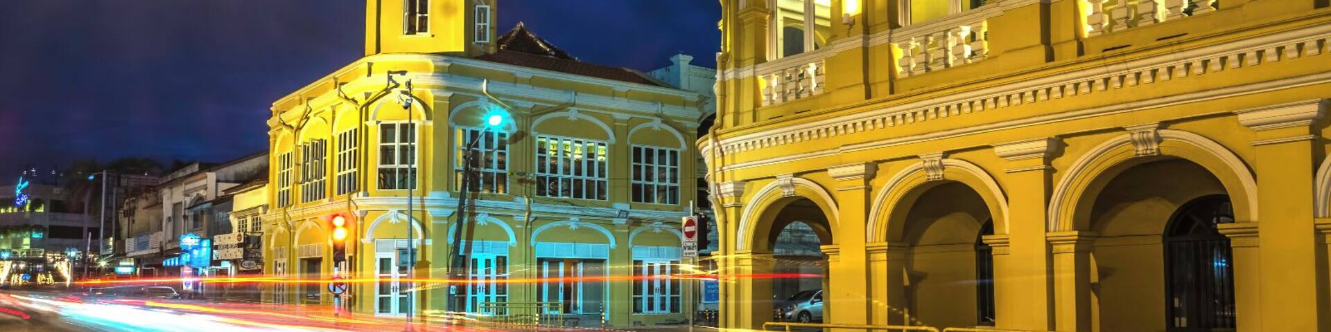 Snap of the Phuket Baba Museum at dawn. Located in Phuket Old Town, it's been fully renovated and is a splendid witness of the sino-colonial architecture of the 19th century in Phuket. The Old Town is a very popular neighbourhood in which you'll find many cool bars and restaurants as well as shops and art galleries. It's a pleasant area to wander around at the end of the day, when the temperature cools down a bit. #LifeAtExpediaGroup