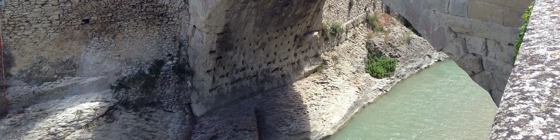The bridge in the town of Vaison-la-Romaine led up to the medieval quarter. It's worth the time to explore if you've got good knees- it's steep. The market in the town is extensive and authentic French for the main. Go early as it closes around 1pm. We went on a Tuesday but check the market days before you head out.