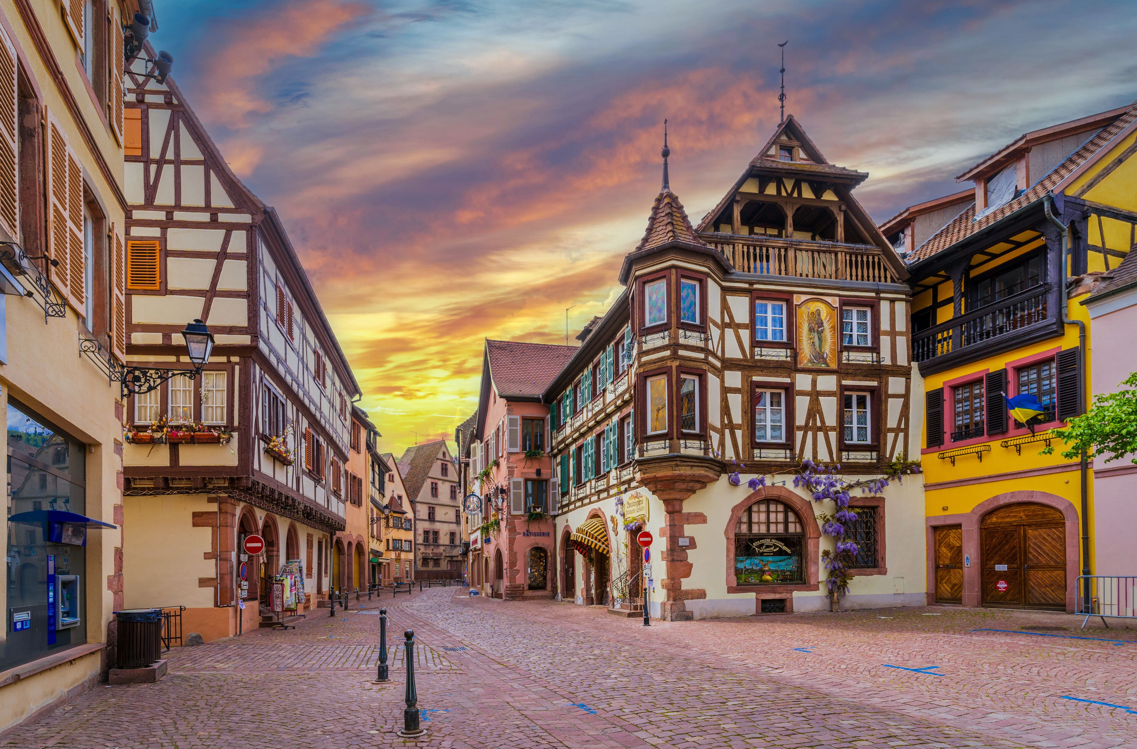 Kaysersberg Town street view in France