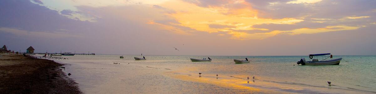 Isla Holbox mit einem Bootfahren, Landschaften und Sonnenuntergang