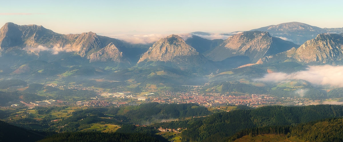 Panorama of Durango and Anboto mountain range