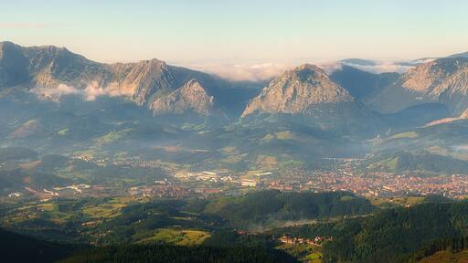 Panorama of Durango and Anboto mountain range
