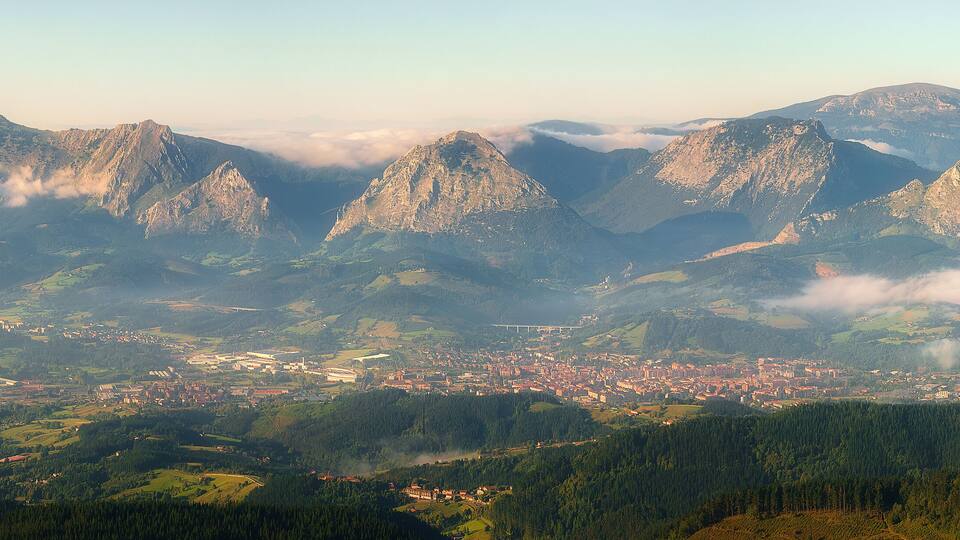 Panorama of Durango and Anboto mountain range