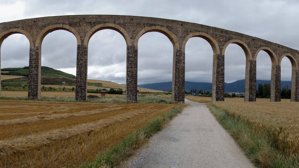 Roman aqueduct in the province of navarra, spain