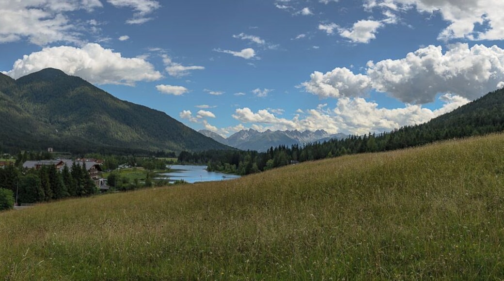 Beautiful day in the mountains in Seefeld, near Innsbruck. Lovely quiet alpine countryside.