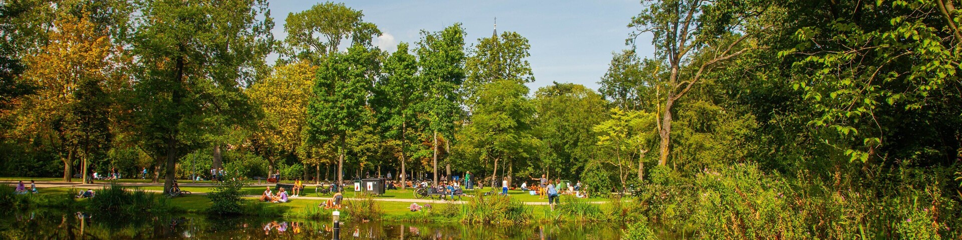 Vondelpark featuring a pond