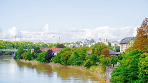 Paris, France. View on Marna river from Pont de Joinville-le-Pont.