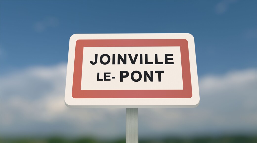 City sign of Joinville-le-Pont. Entrance of the town of Joinville le Pont in, Val-de-Marne, France. Panneau de Joinville-le-Pont.