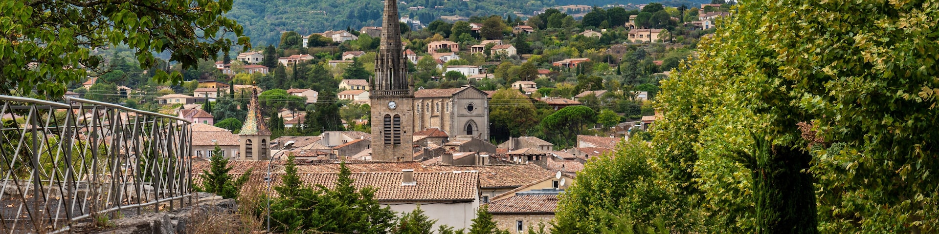 View of the village Les Vans in Ardeche, France