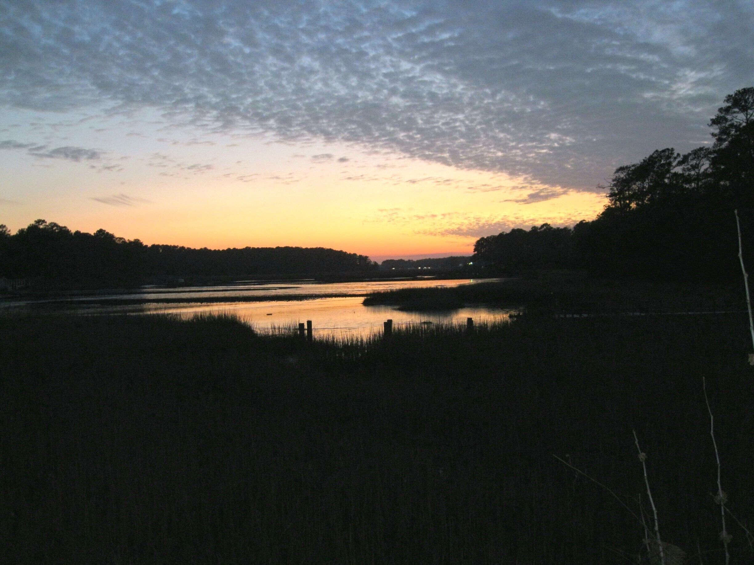 Sunset looking toward the village of Calabash, the seafood capital of NC.
