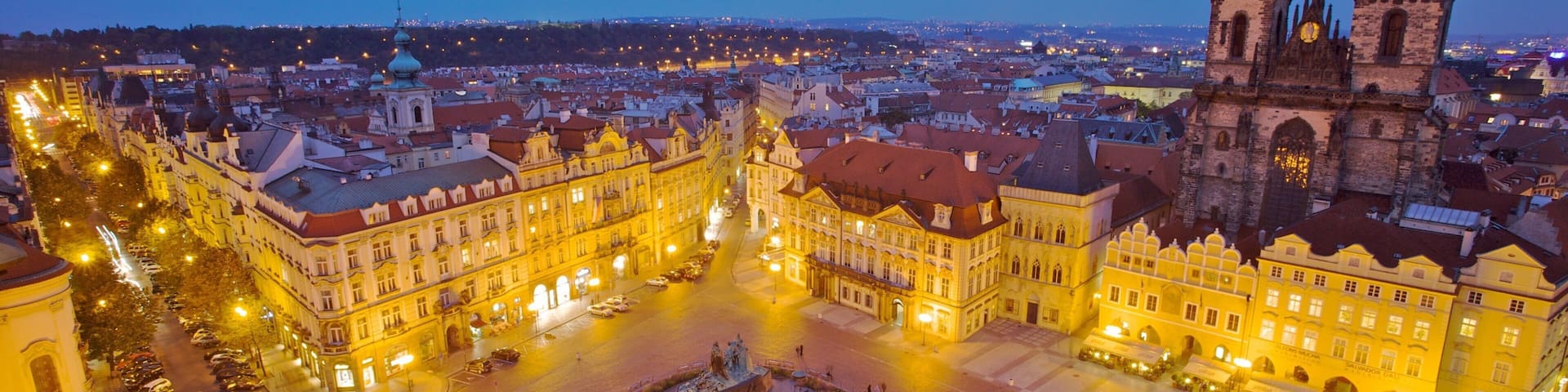 Czech Republic showing a city, a church or cathedral and heritage architecture