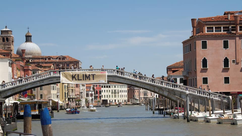 The Ponte degli Scalzi, "bridge of the barefoot monks", is one of only four bridges in Venice, Italy, to span the Grand Canal.