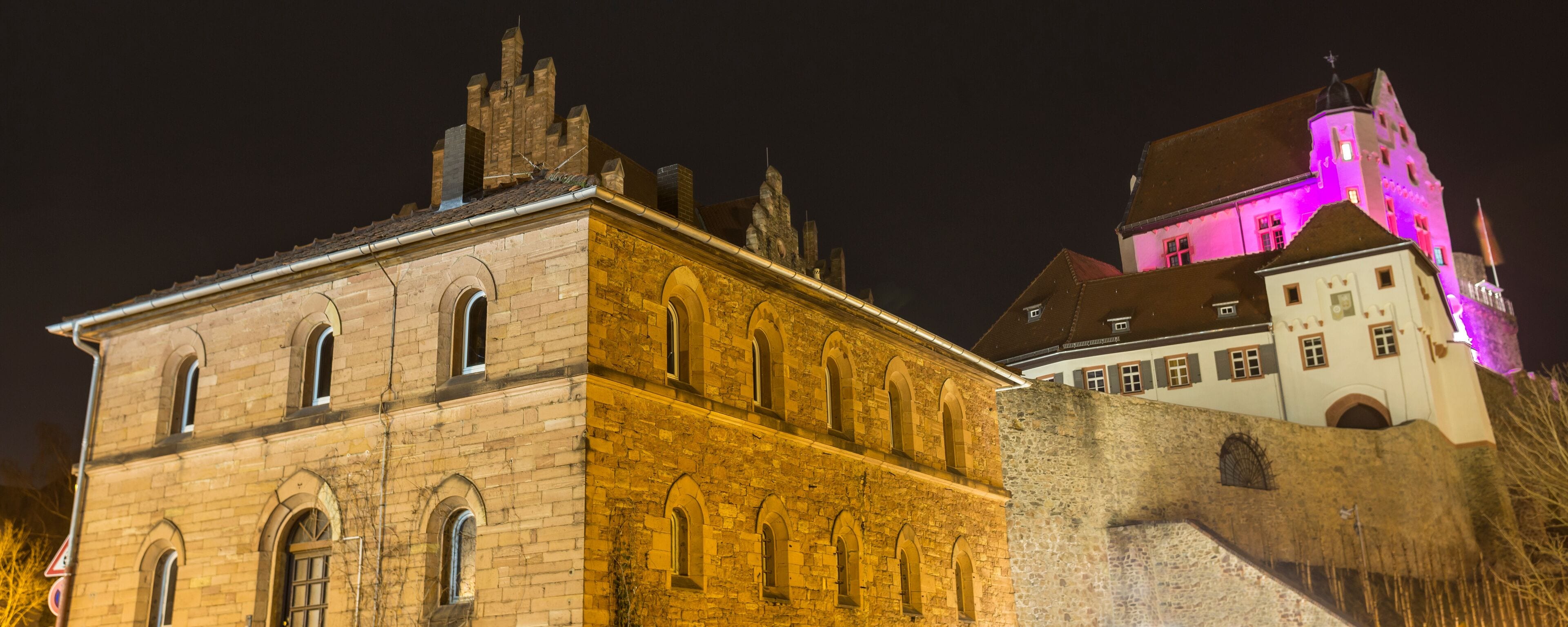 castle alzenau germany at night